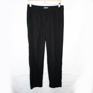 Max Studio High Rise Front Pleat Pants Womens M Medium Black Casual Office T03